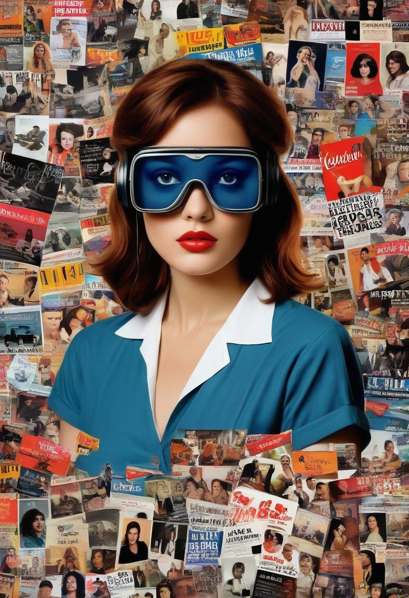 A dynamic collage illustrating the evolution of NSFW media, featuring iconic scenes from different eras, such as vintage adult magazines, early computer graphics, and modern virtual reality. Blend cultural symbols, like protest signs and digital screens, to emphasize the societal commentary on explicit content. Use vivid colors to represent diversity and change, while maintaining a respectful tone. Artistic, modern, and thought-provoking style.